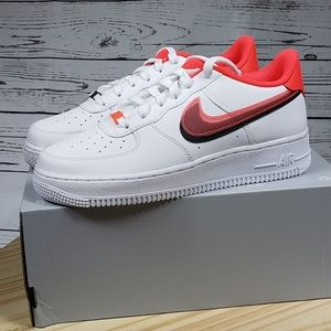 Nike Air Force 1 LV8 GS White Bright Crimson CW1574-101 Youth 6y / Womens 7.5